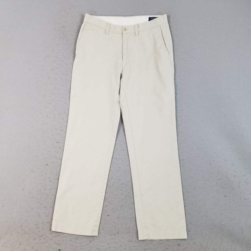 Polo Ralph Lauren Pants Mens 32x32 Beige Chino Straight Leg Cotton Twill Classic